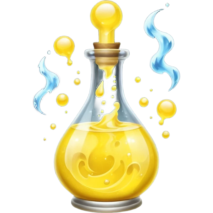 yellow potion and thunder emoji