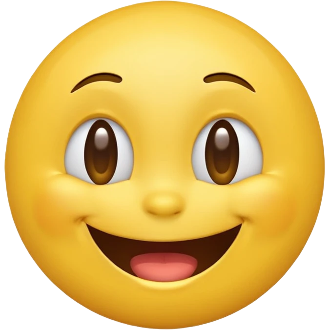 Emoji, yellow round laughing face, tilted head emoji