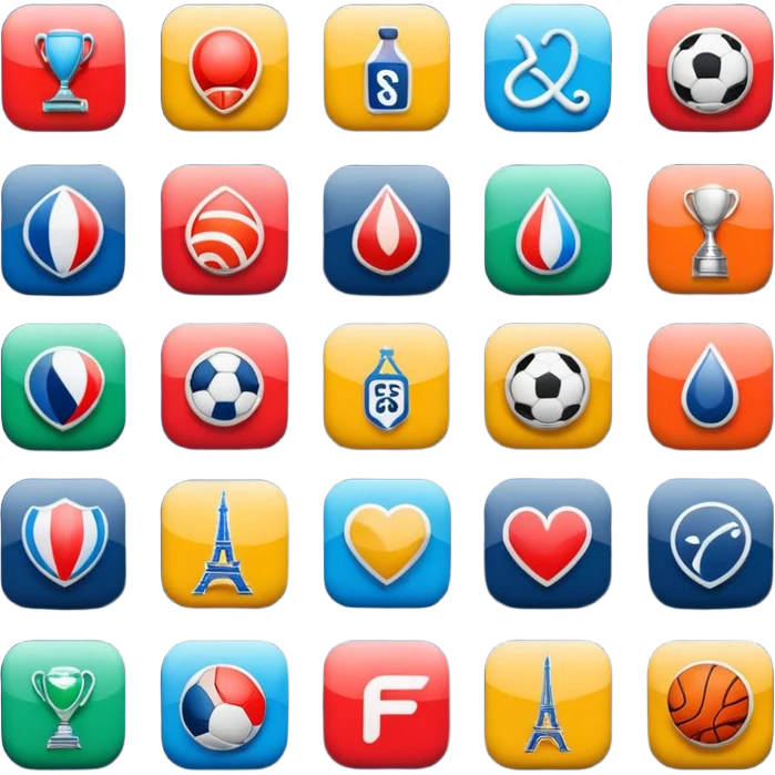Des logo des applications de Paris sportifs  emoji