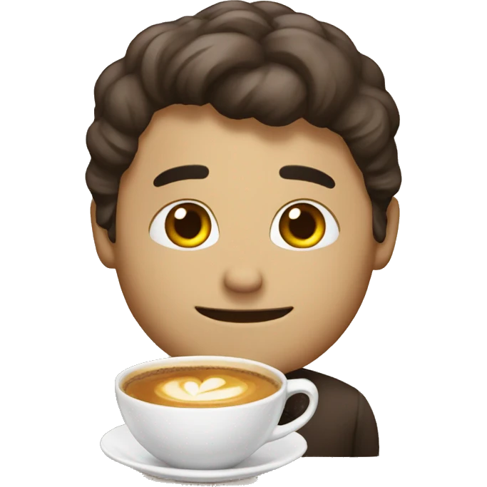Hello con un cafe emoji