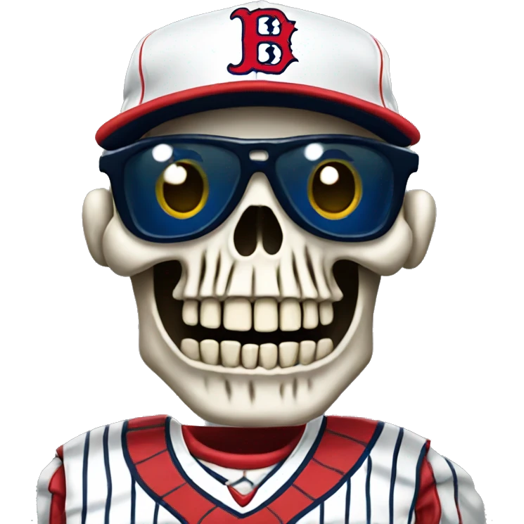Skeleton wearing Boston Redsox shirt emoji
