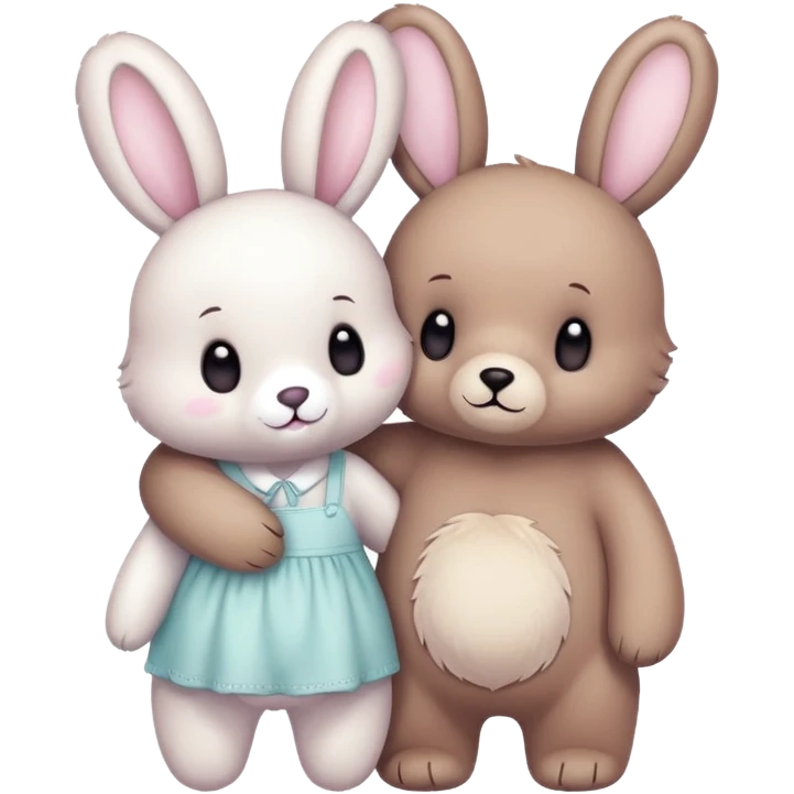 bear and bunny couple emoji