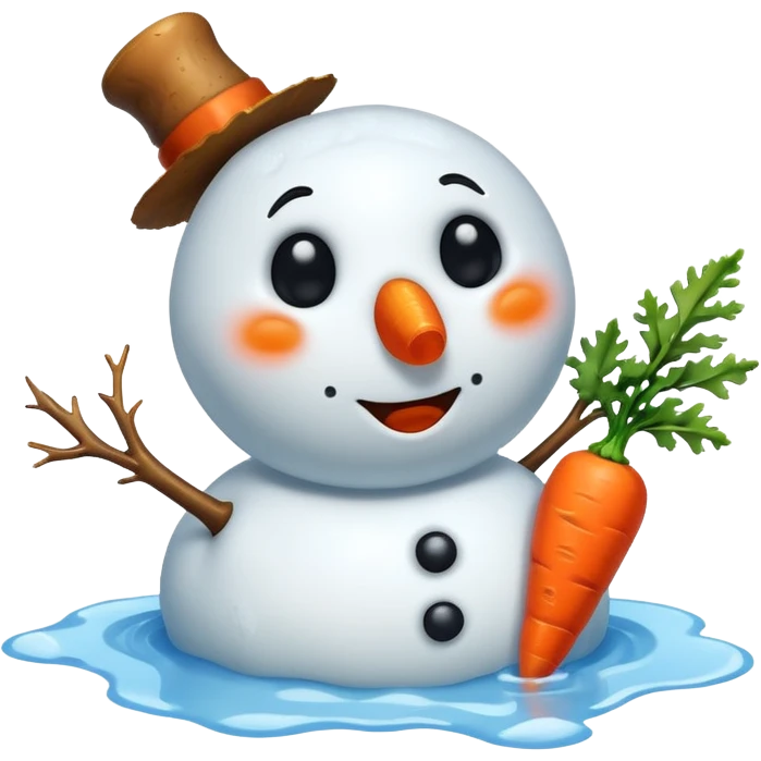 Un muñeco de nieve derretido  emoji