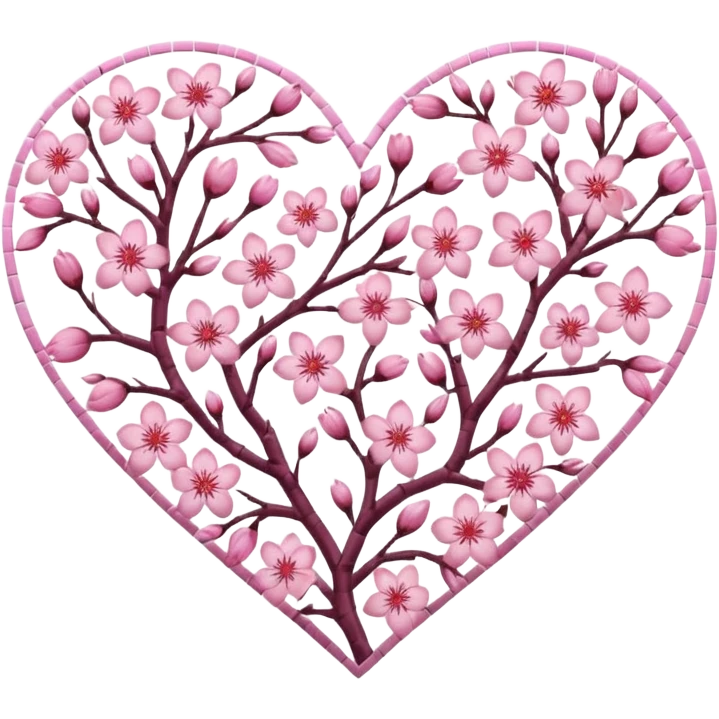 sakura heart with a mosaic pattern emoji