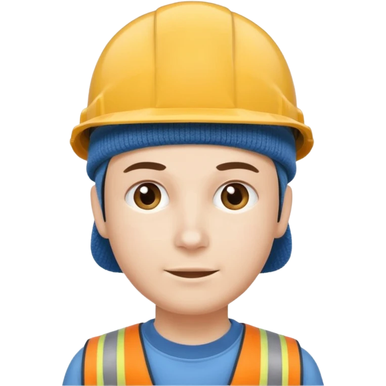 one person with two heads joined at the neck. One head wears a construction cap, the other a woolen beanie. emoji