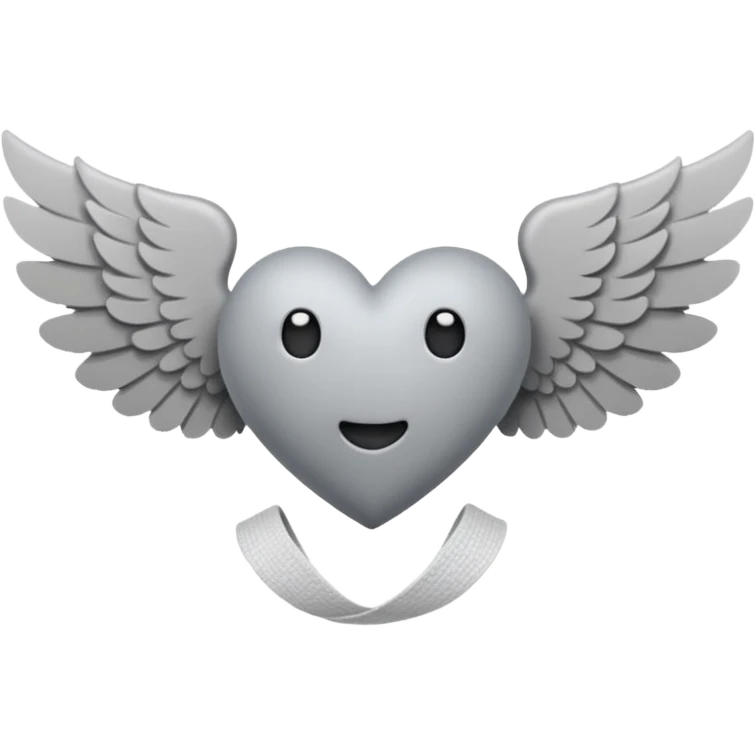 grisgray heart with wings and a hospital bandage (all gray) emoji
