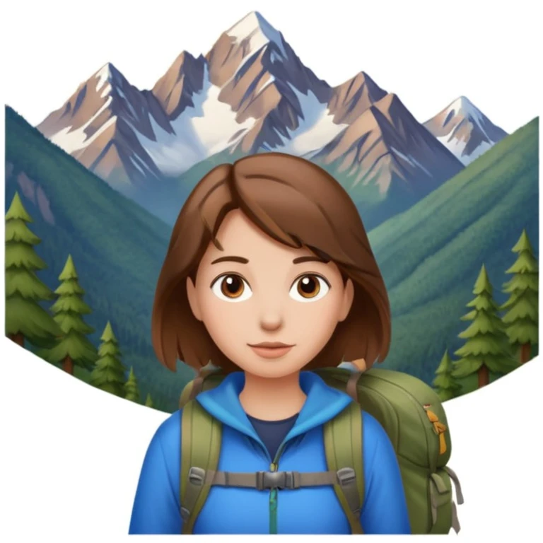 girl back packing mountains background  emoji