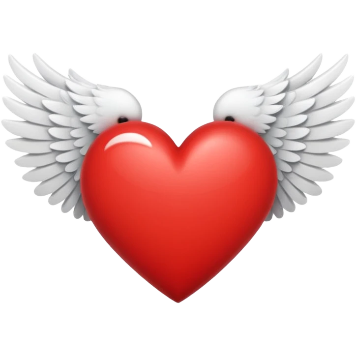 A heart in the middle of two wings emoji
