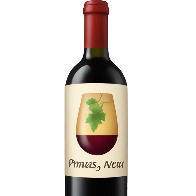wine bottle that has neuf as the title  emoji