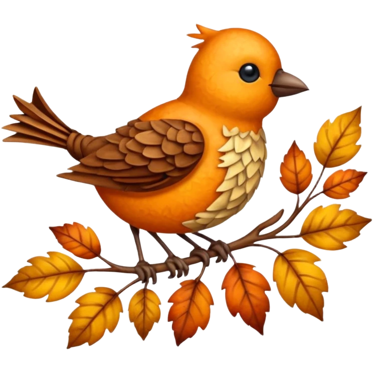 Bird made of leaves and branches  emoji
