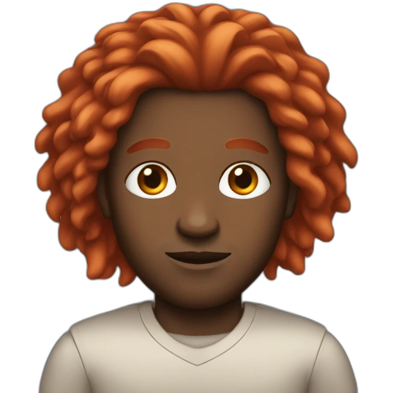 black man with long red straight hair emoji