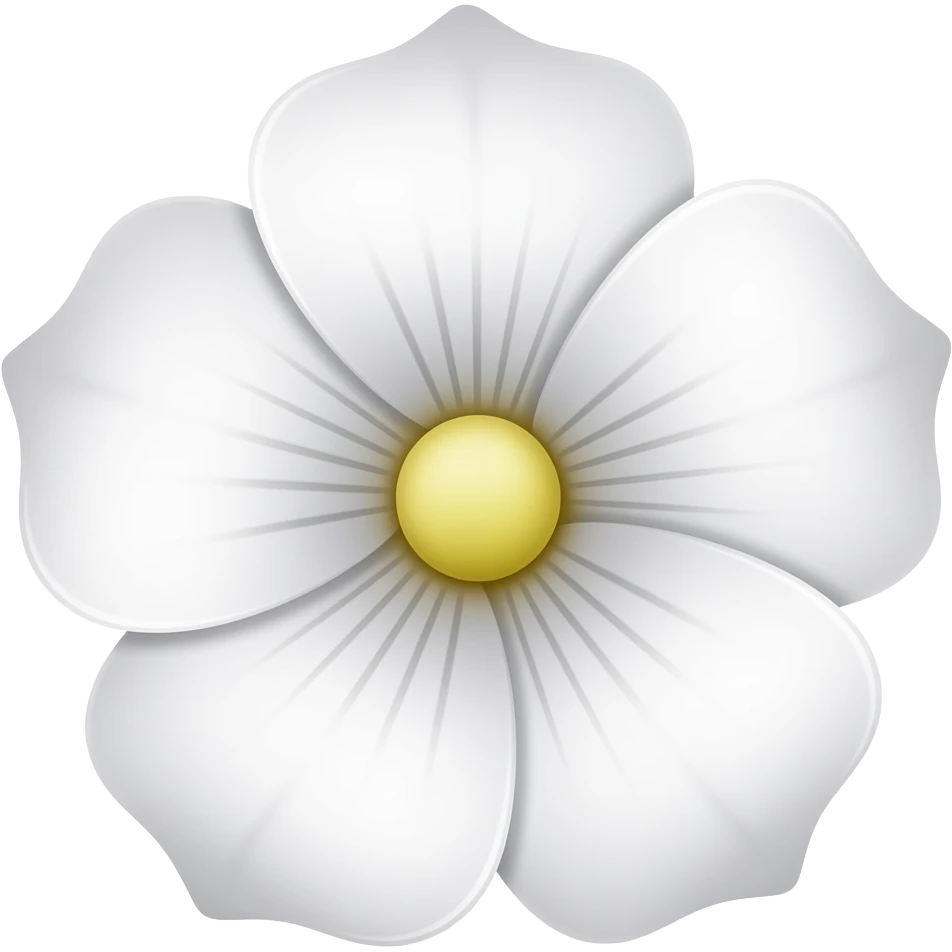 A white flower with no middle emoji