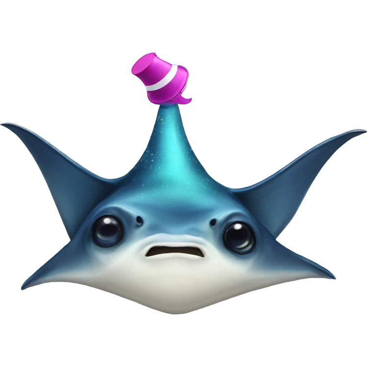manta ray with a party hat emoji