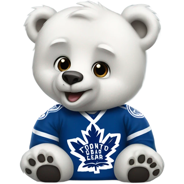 Polar bear wearing Toronto maple leaf emoji