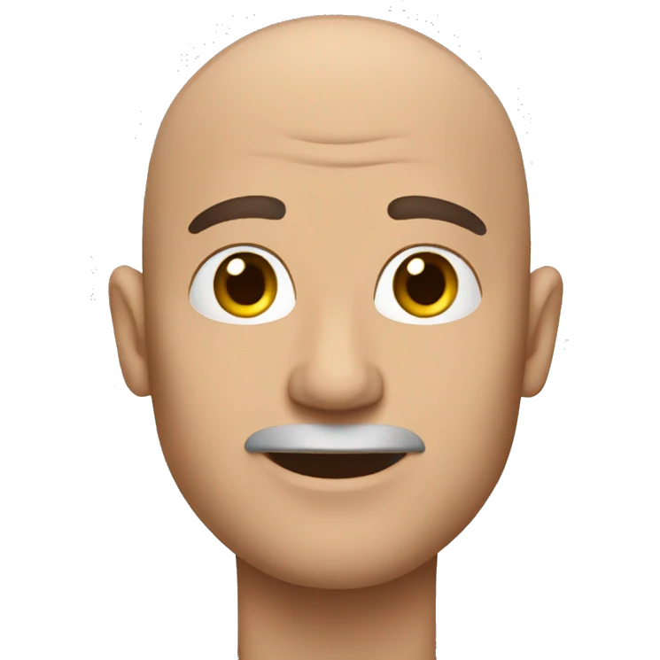 brunette bald man emoji