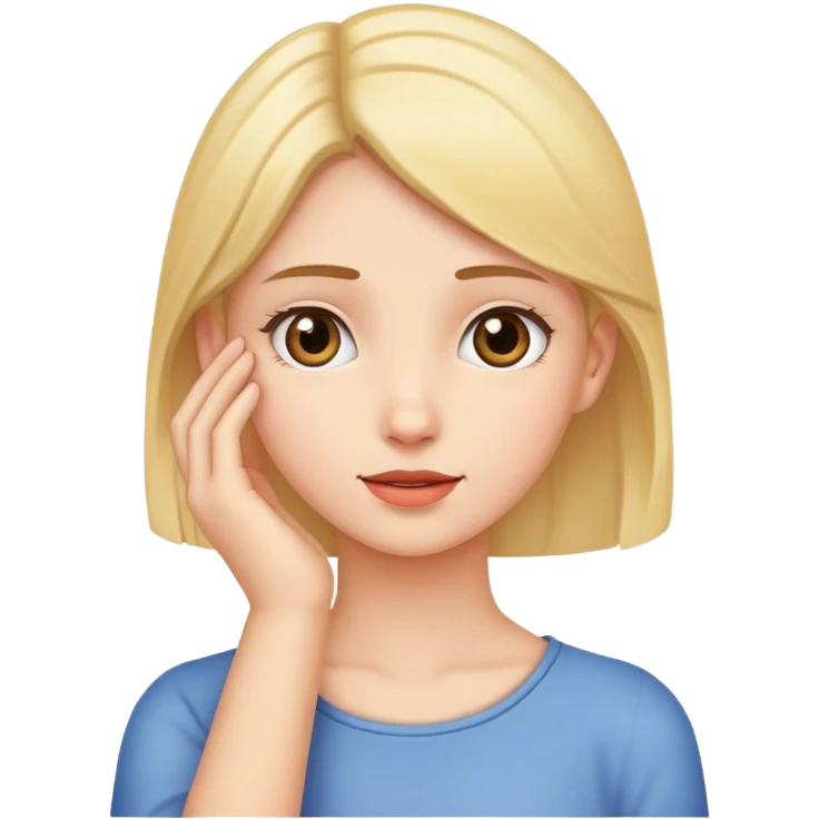 girl holding hand up to her neck emoji
