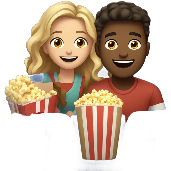 Boy and girl at the movies  emoji