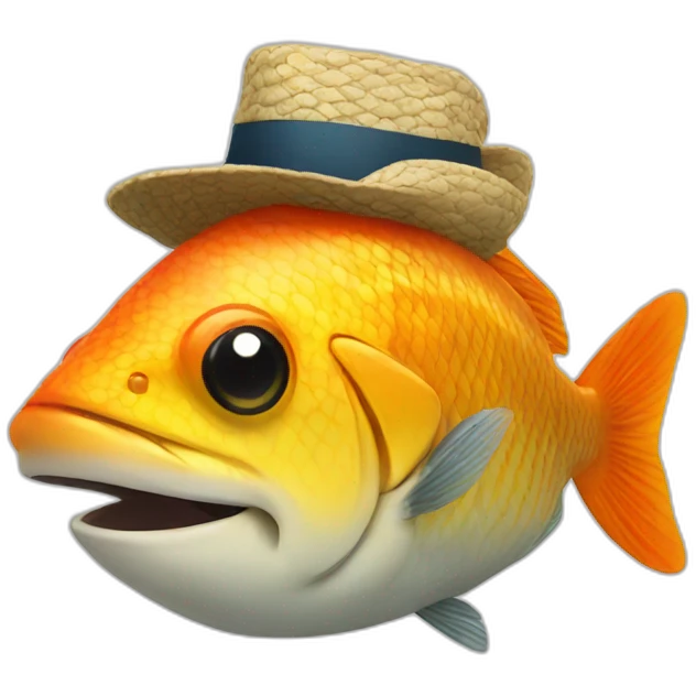 Fish with a hat emoji