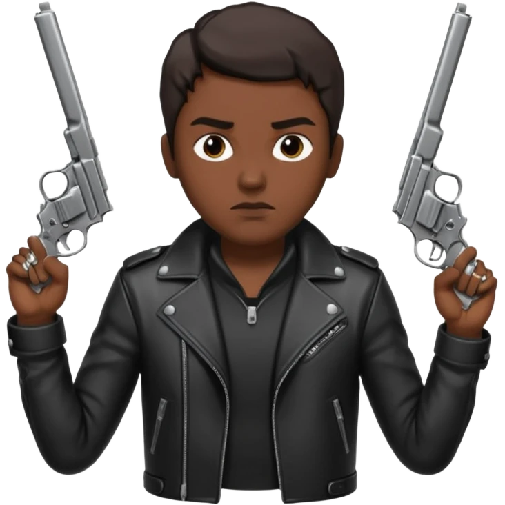 Un persona mala con pistolas emoji