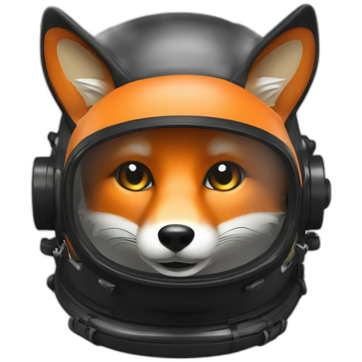 fox in black rubber shiny diving suit emoji