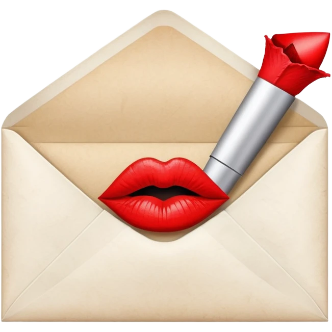 An envelope with a kiss print emoji