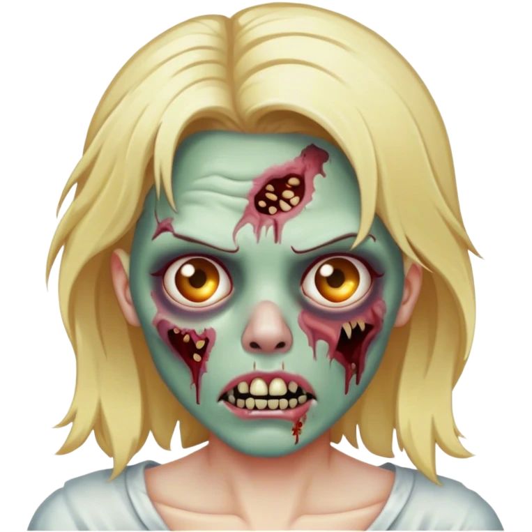 Zumbi com cabelo loiro  emoji