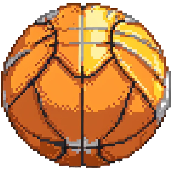 silver basketball, metallic silver surface with classic orange seams emoji