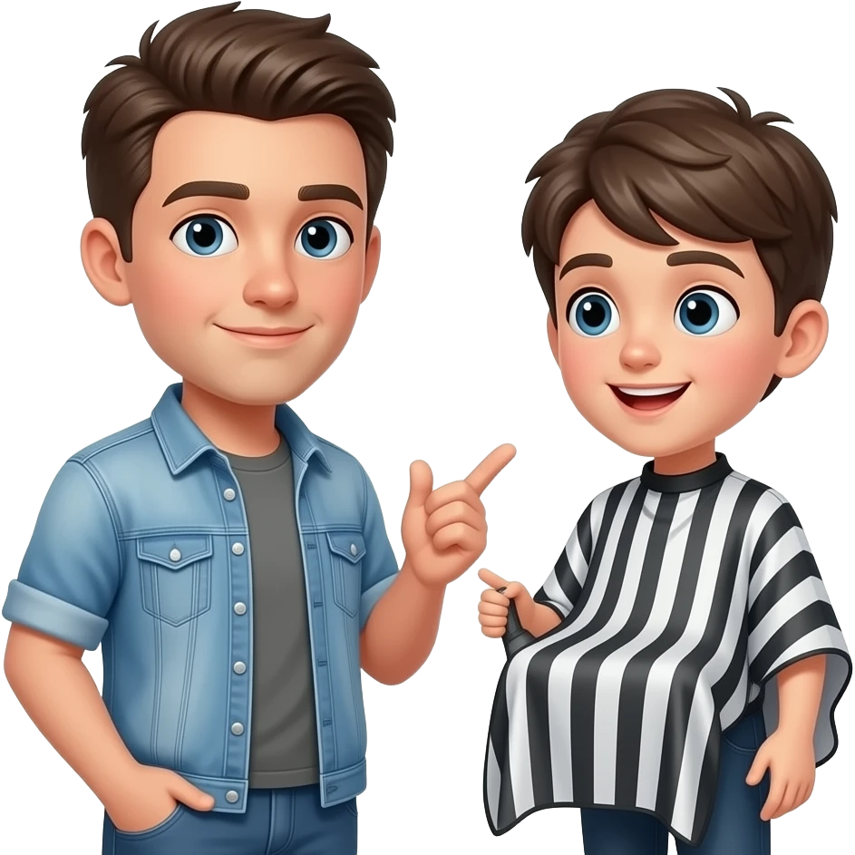 barber talking to teenager emoji