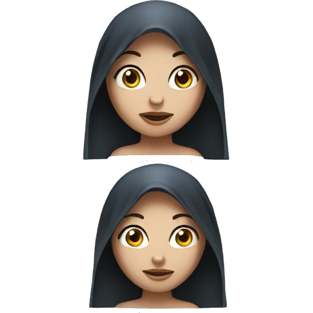 girl with dark hair and blue eyes with towel on head emoji