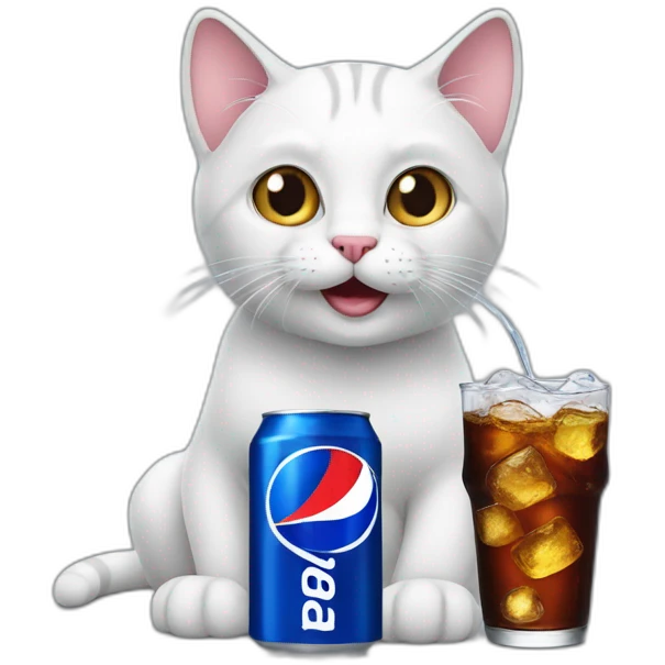 Cat drink pepsi emoji