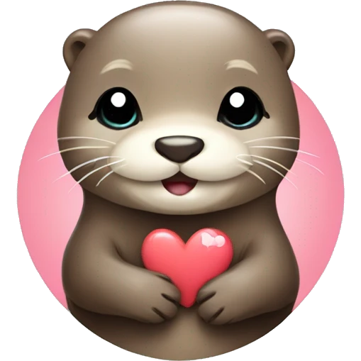 Cute otter with hearts emoji