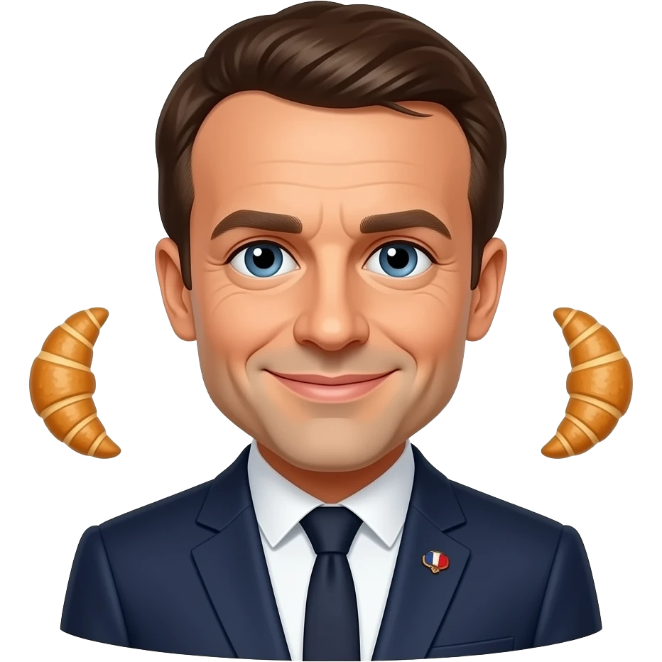 Emmanuel Macron with croissant emoji