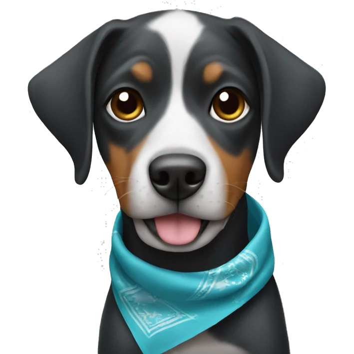 Dog wearing bandanna emoji