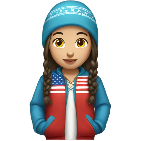 Kazakh girl wearing American clothes emoji
