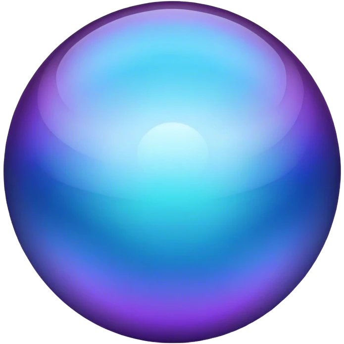 Gradient iridescent purple indigo blue cyan ball emoji