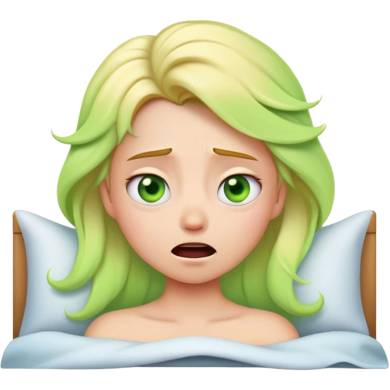 Cinematic Funny Aurora Portrait Emoji, Looking confused as she wakes up, hair a complete mess, blinking sleepily, the struggle of waking up beautifully captured in a hilarious yet endearing moment! emoji