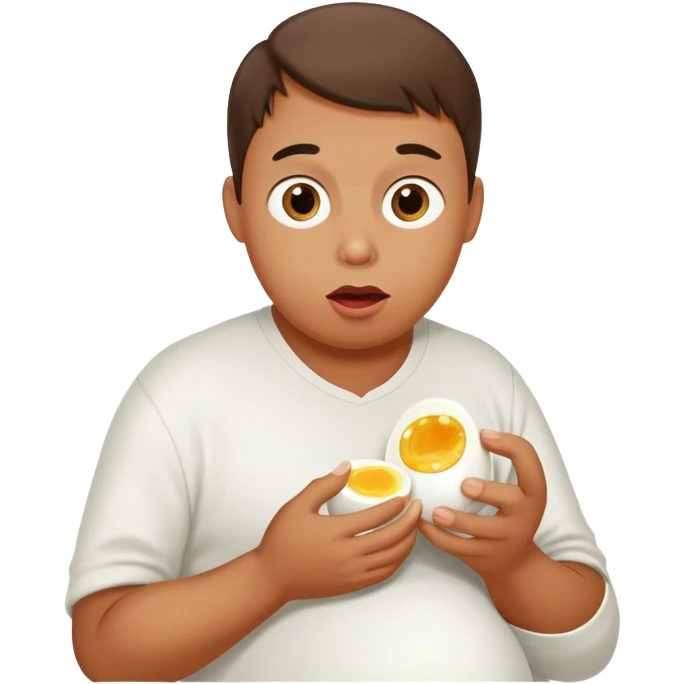 Pregnant man eating an egg emoji
