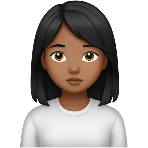 filipino girl with black layers hair emoji