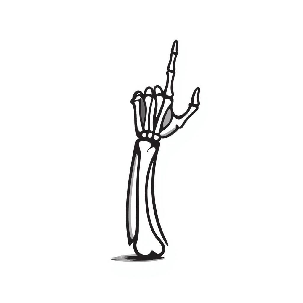 skeleton hand drawn doodle emoji