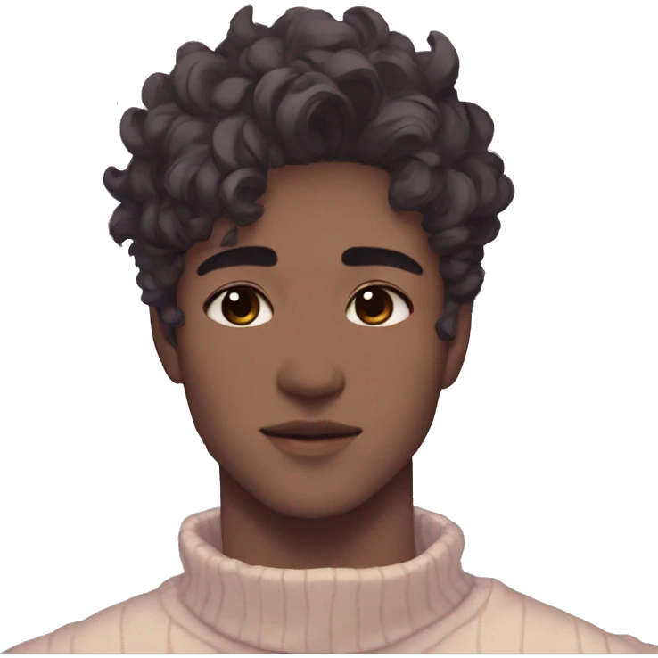 Gorgeous pastel anime style man with blushing face and butterflies aesthetic trending style emoji