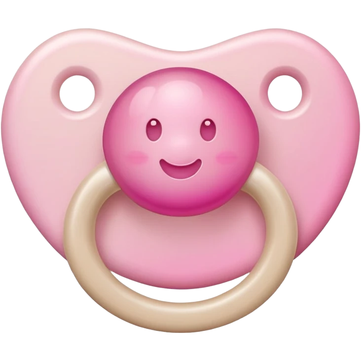 baby pacifier with pink gradient and beige colors emoji