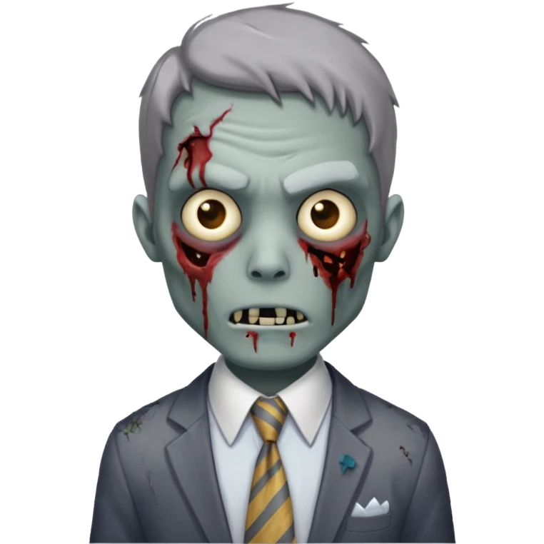 zombie with tie emoji