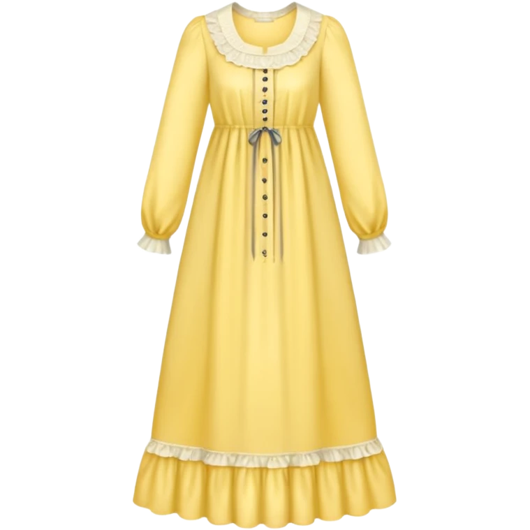 victorian nightgown long sleeve yellow emoji