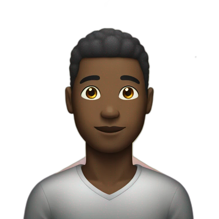 Black man with sparkles and stars on his head emoji