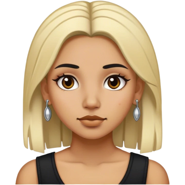 Mexican girl with piercings and black and blonde hair emoji