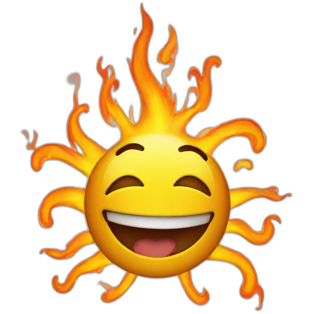 smiley face thats excited and on fire emoji