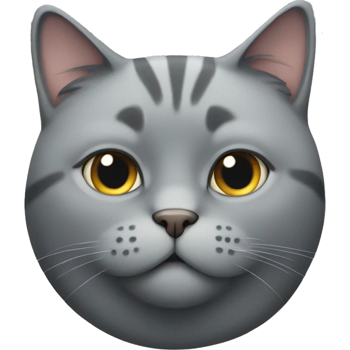 Fat Grey cat  emoji