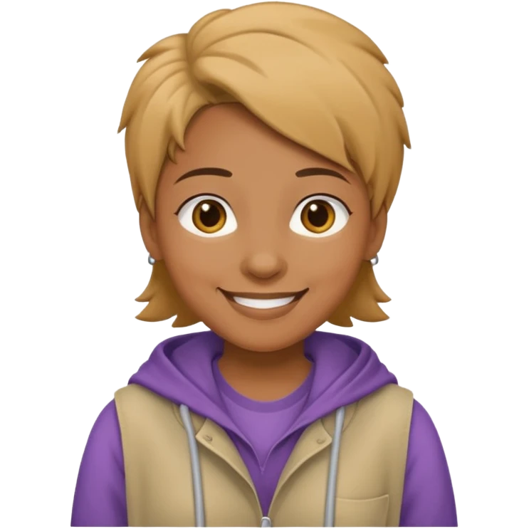 A lesbian with baggy clothes emoji