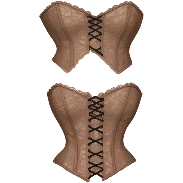 pastel brown lace corset emoji