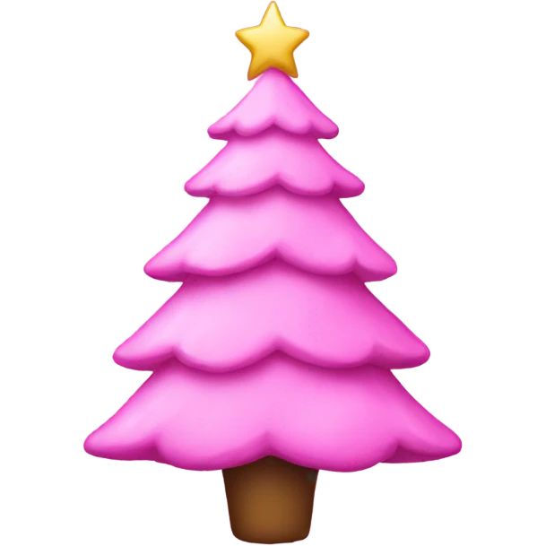 Pink Christmas tree emoji